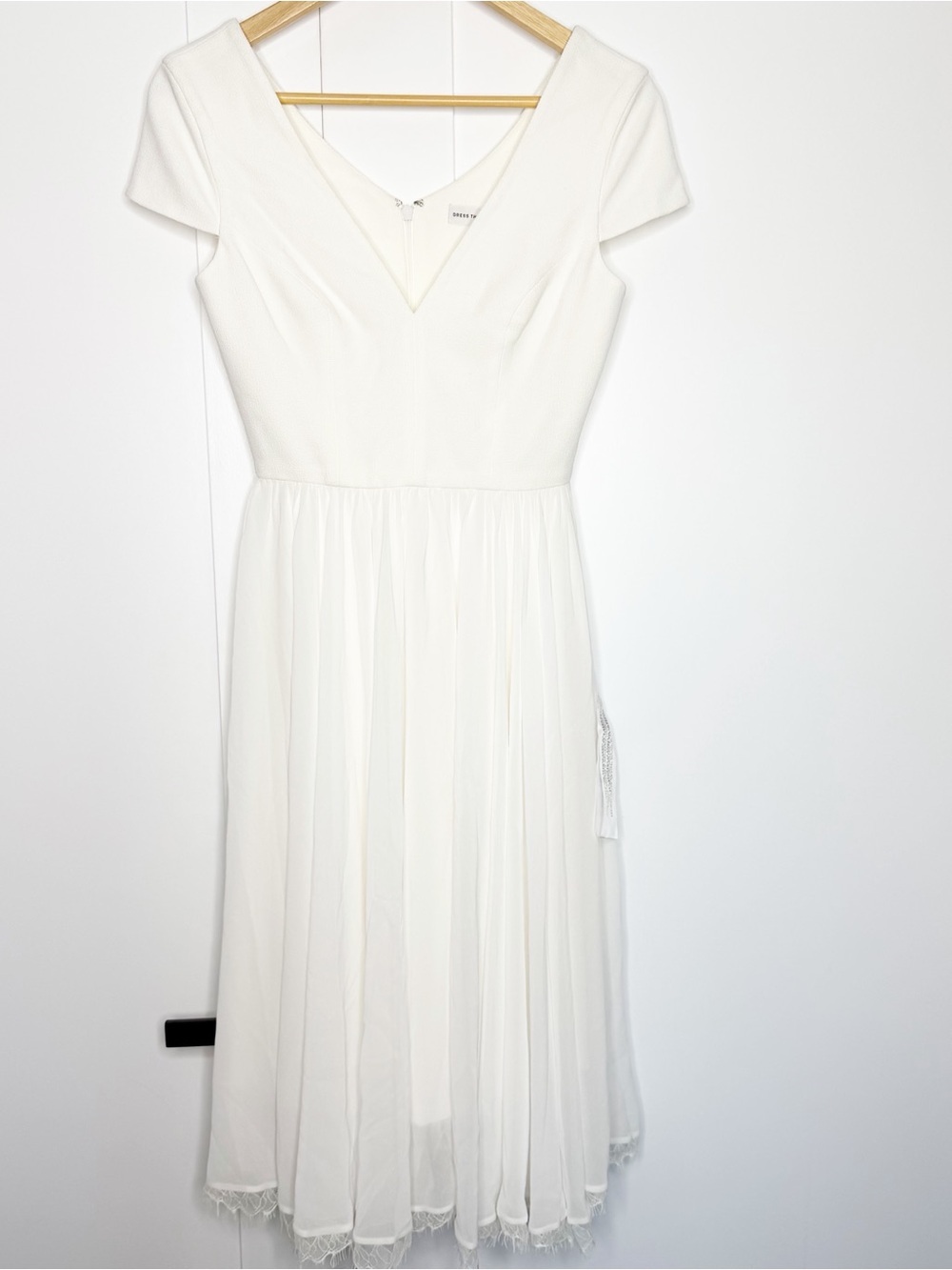 Dress The Population Corey Dress XS White bride bridal shower wedding feminine - Picture 5 of 14